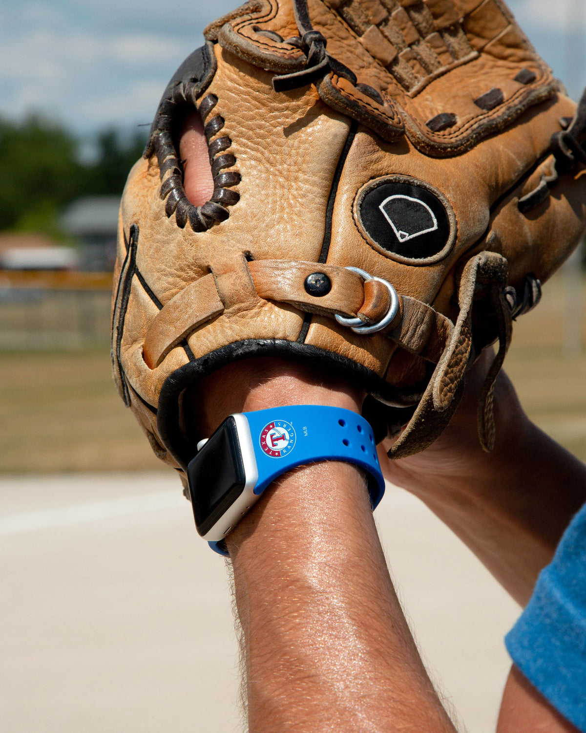 Texas Rangers Silicone Apple Watch Band - Game Time