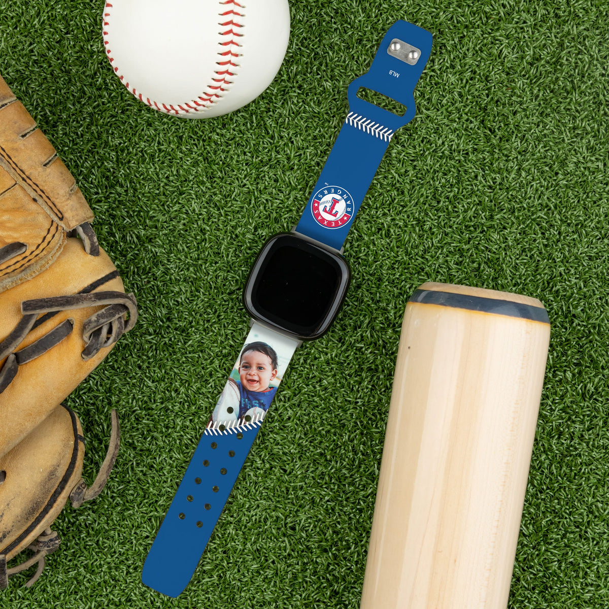 Texas Rangers Custom Photo HD Fitbit Versa 3 &amp; Sense Band