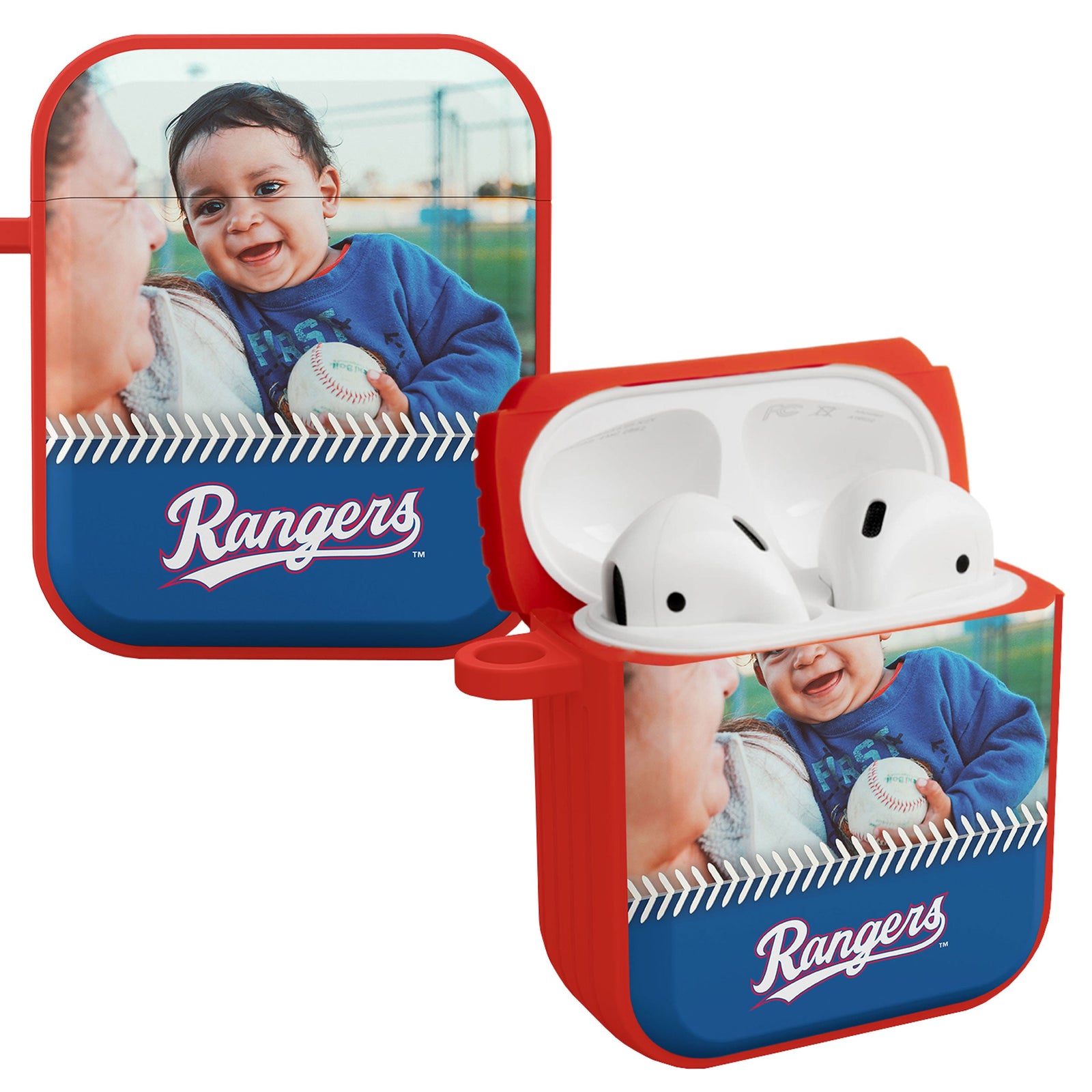 Texas Rangers Custom Photo HDX Apple AirPods Gen 1 & 2 Case Cover