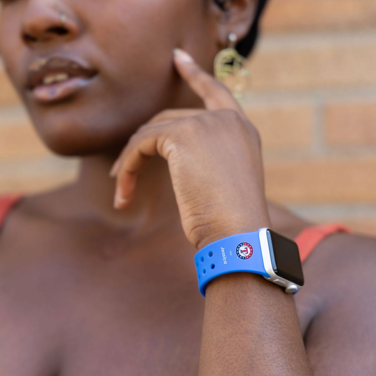 Texas Rangers HD Custom Name Apple Watch Band