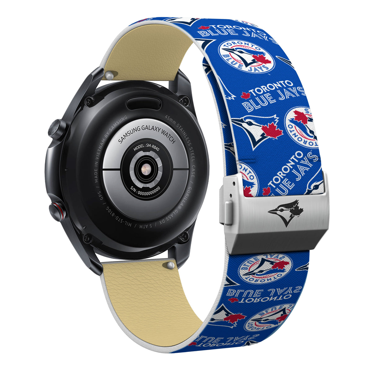 Toronto Blue Jays Full Print Quick Change Watch Band With Engraved Buckle - Game Time