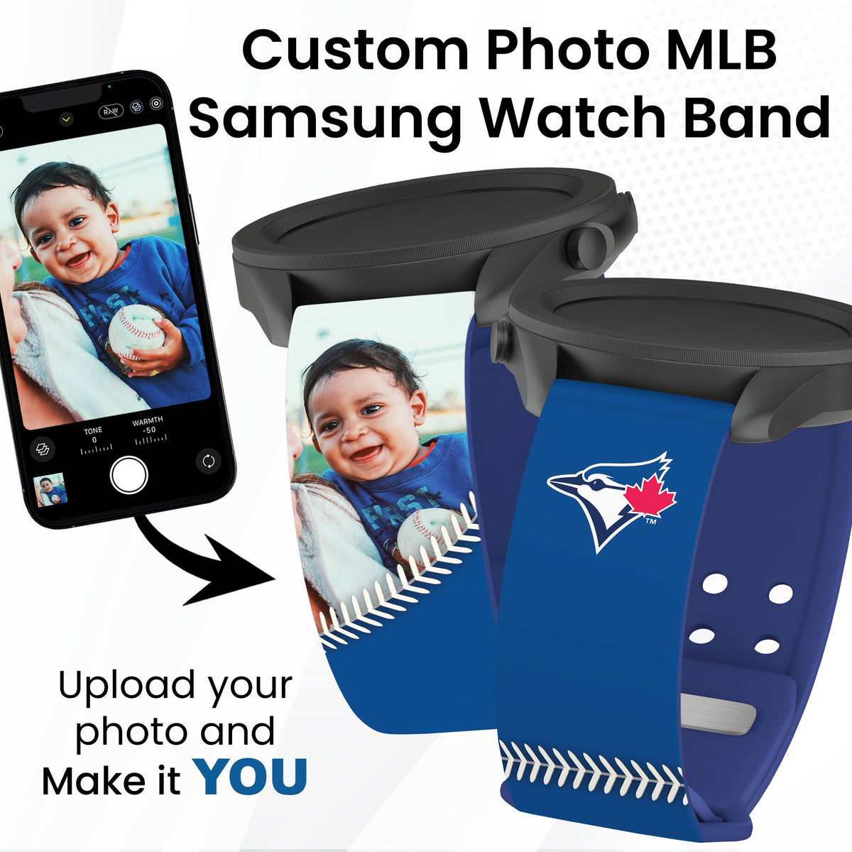 Toronto Blue Jays Custom Photo HD Samsung Galaxy Watch Band