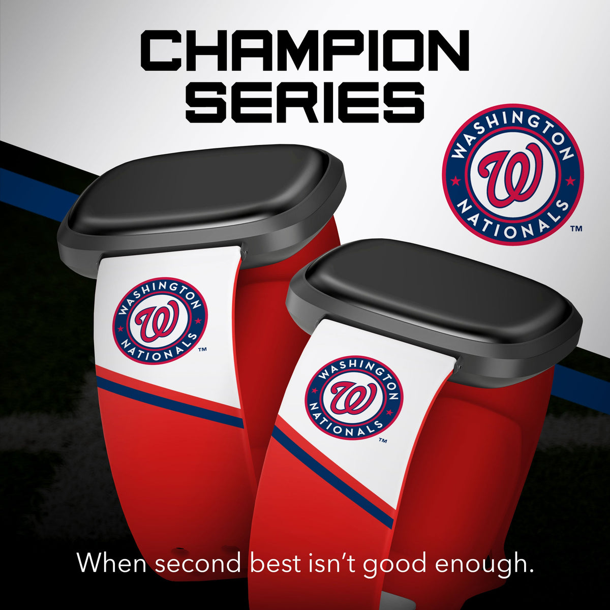 Washington Nationals HD Champion Series Fitbit Versa 3 &amp; Sense Watch Band