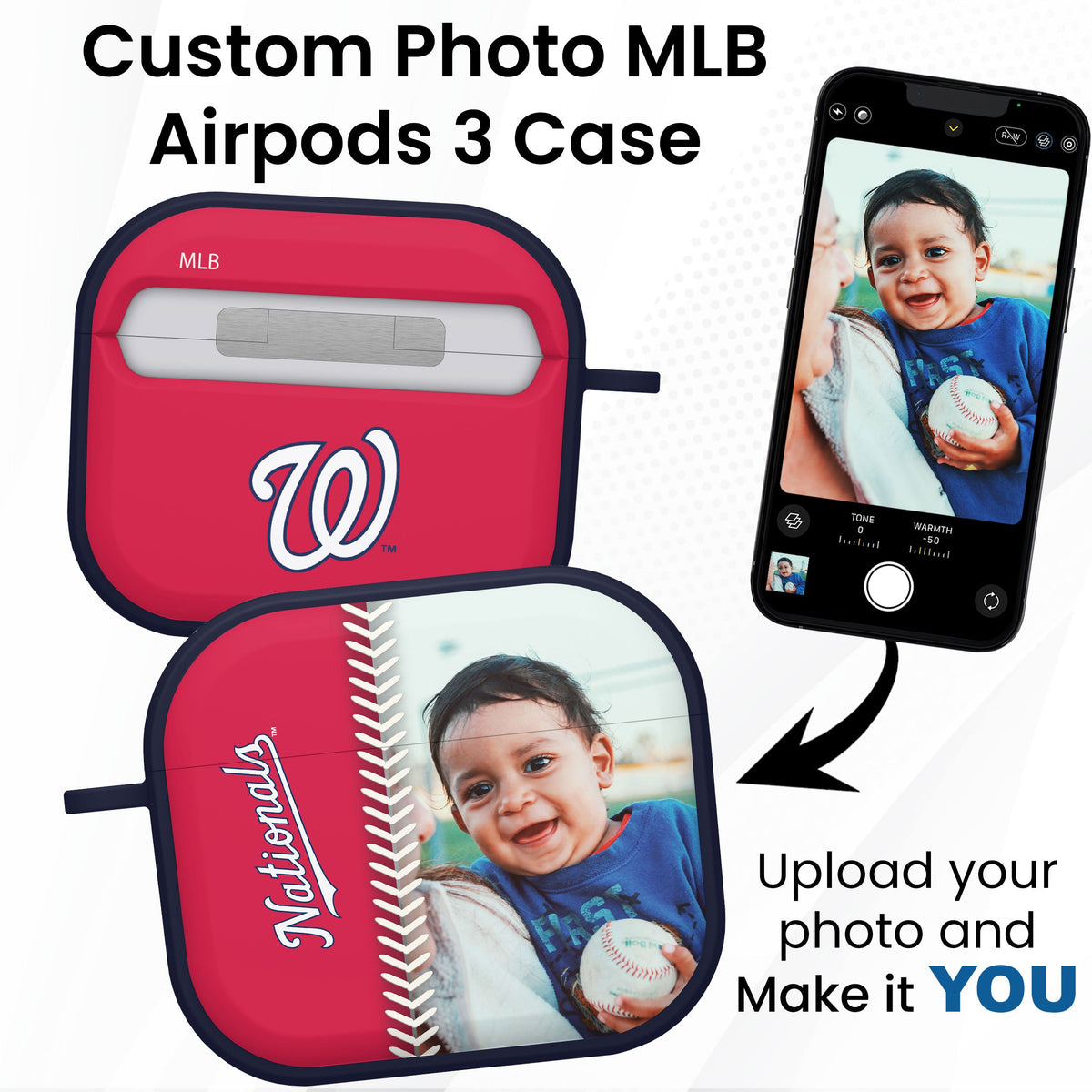 Washington Nationals Custom Photo HDX Apple AirPods Gen 3 Case Cover
