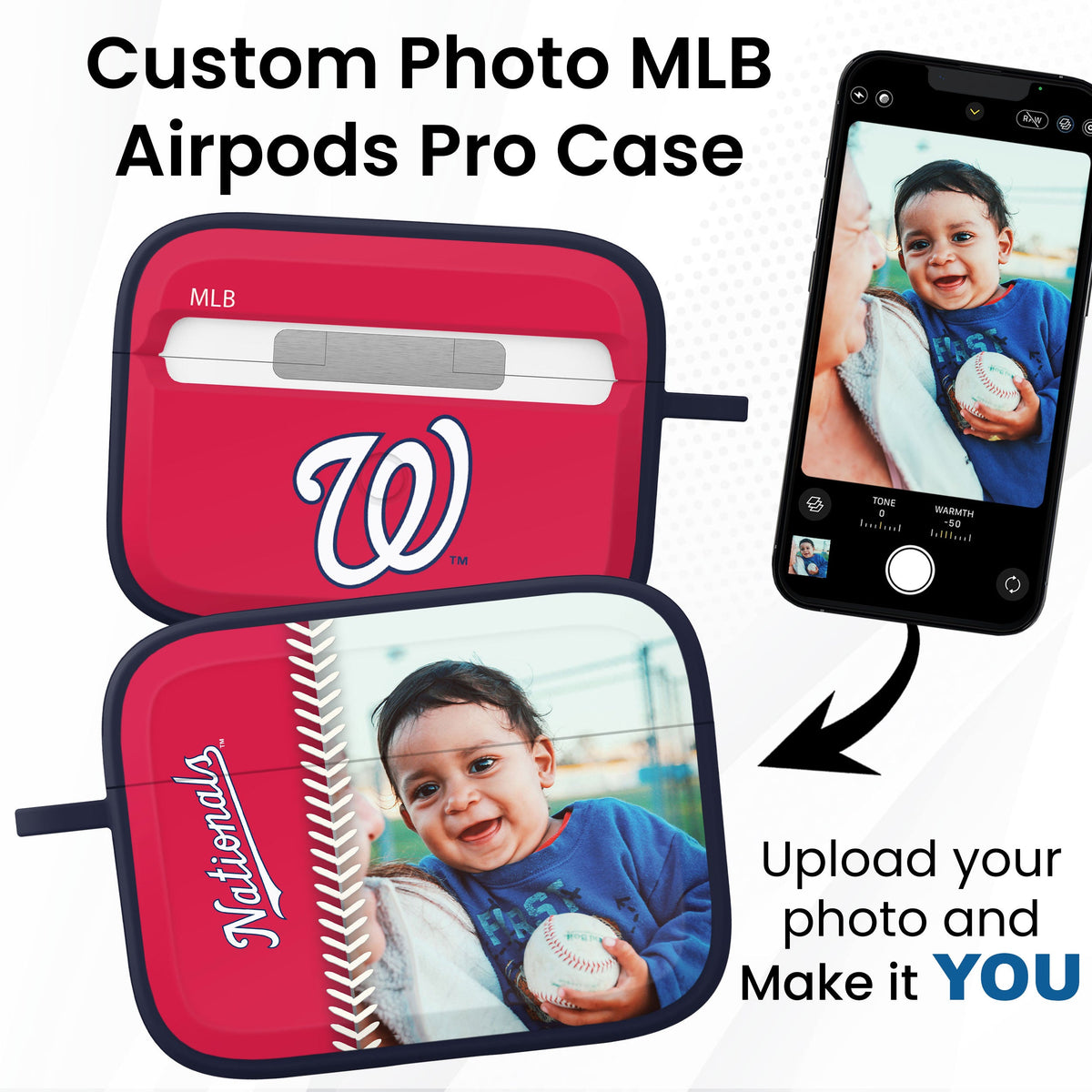 Washington Nationals Custom Photo HDX Apple AirPods Pro Case Cover