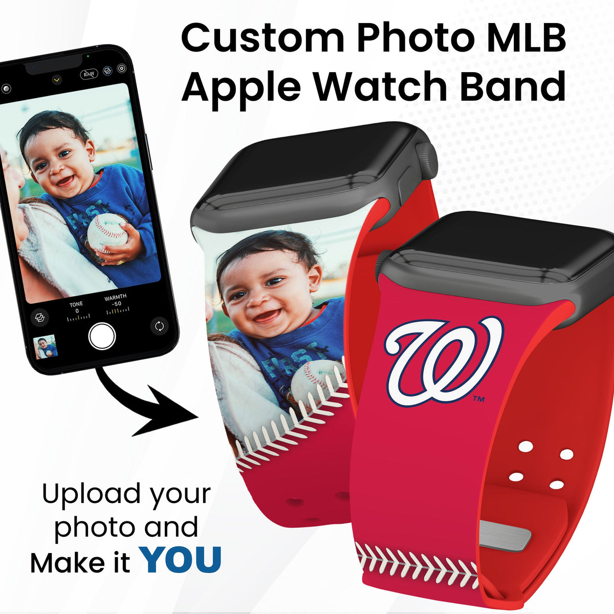 Washington Nationals Custom Photo HD Apple Watch Band
