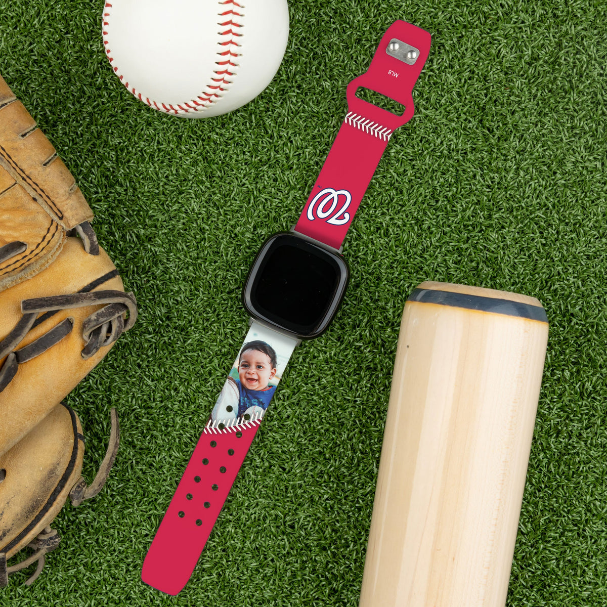 Washington Nationals Custom Photo HD Fitbit Versa 3 &amp; Sense Band
