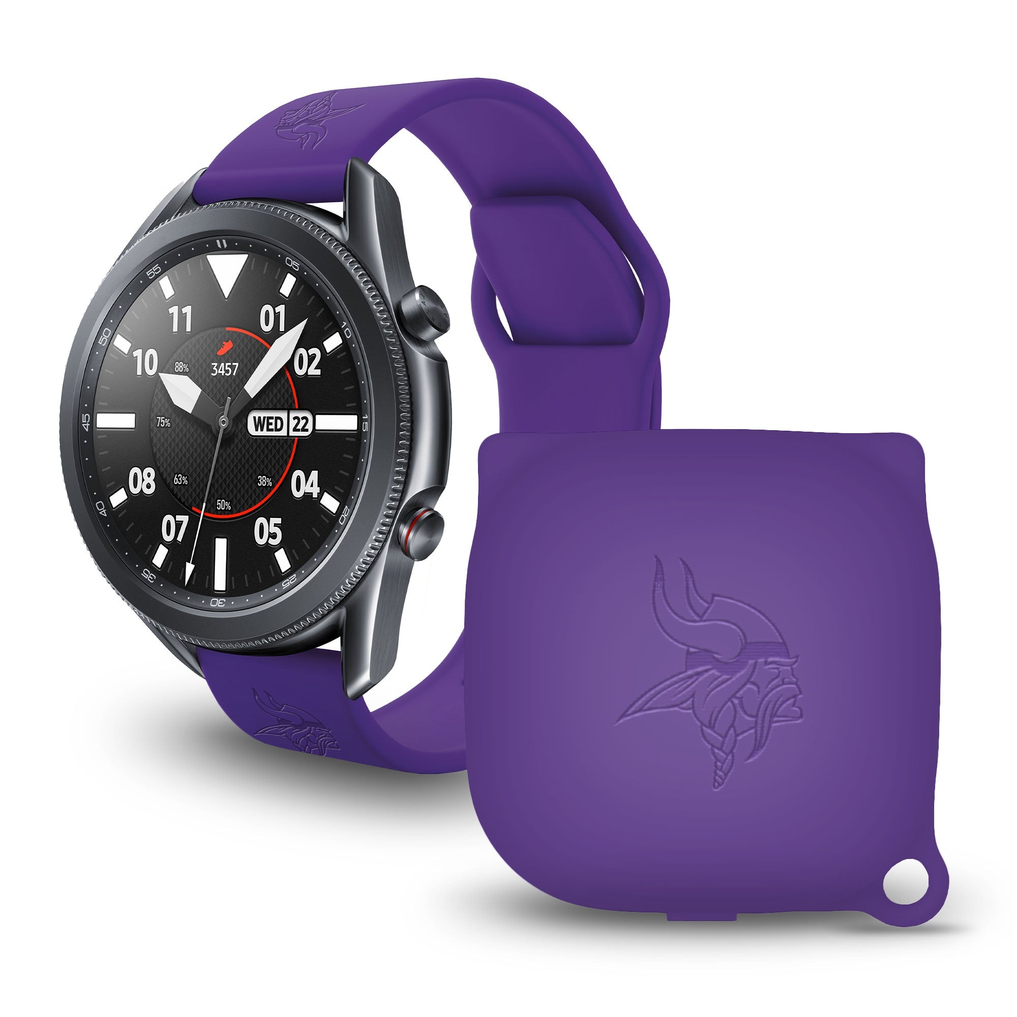 Minnesota Vikings Engraved Samsung Watch Band And Buds Pro Combo