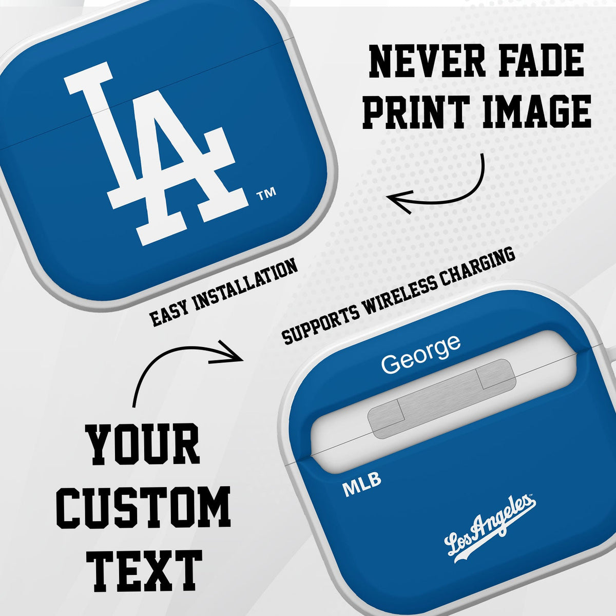 Los Angeles Dodgers HDX Custom Name Case Cover Compatible with Apple AirPods Gen 3