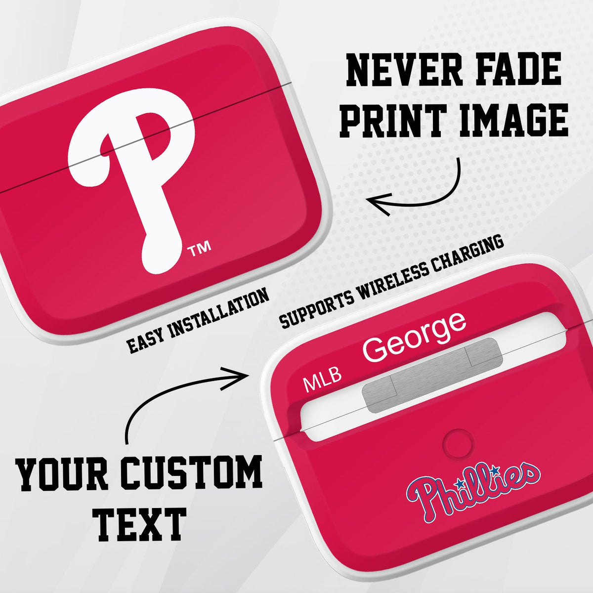 Philadelphia Phillies Custom HDX Apple AirPods Pro Cover (Classic)