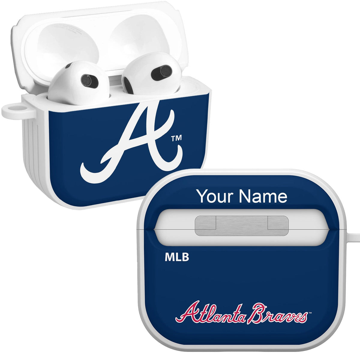 Atlanta Braves HDX Custom Name Case Cover Compatible with Apple AirPods Gen 3