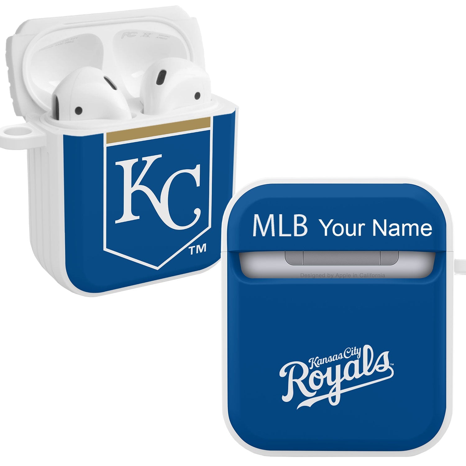Kansas City Royals HDX Custom Name Case Cover Compatible with Apple AirPods Gen 1 & 2