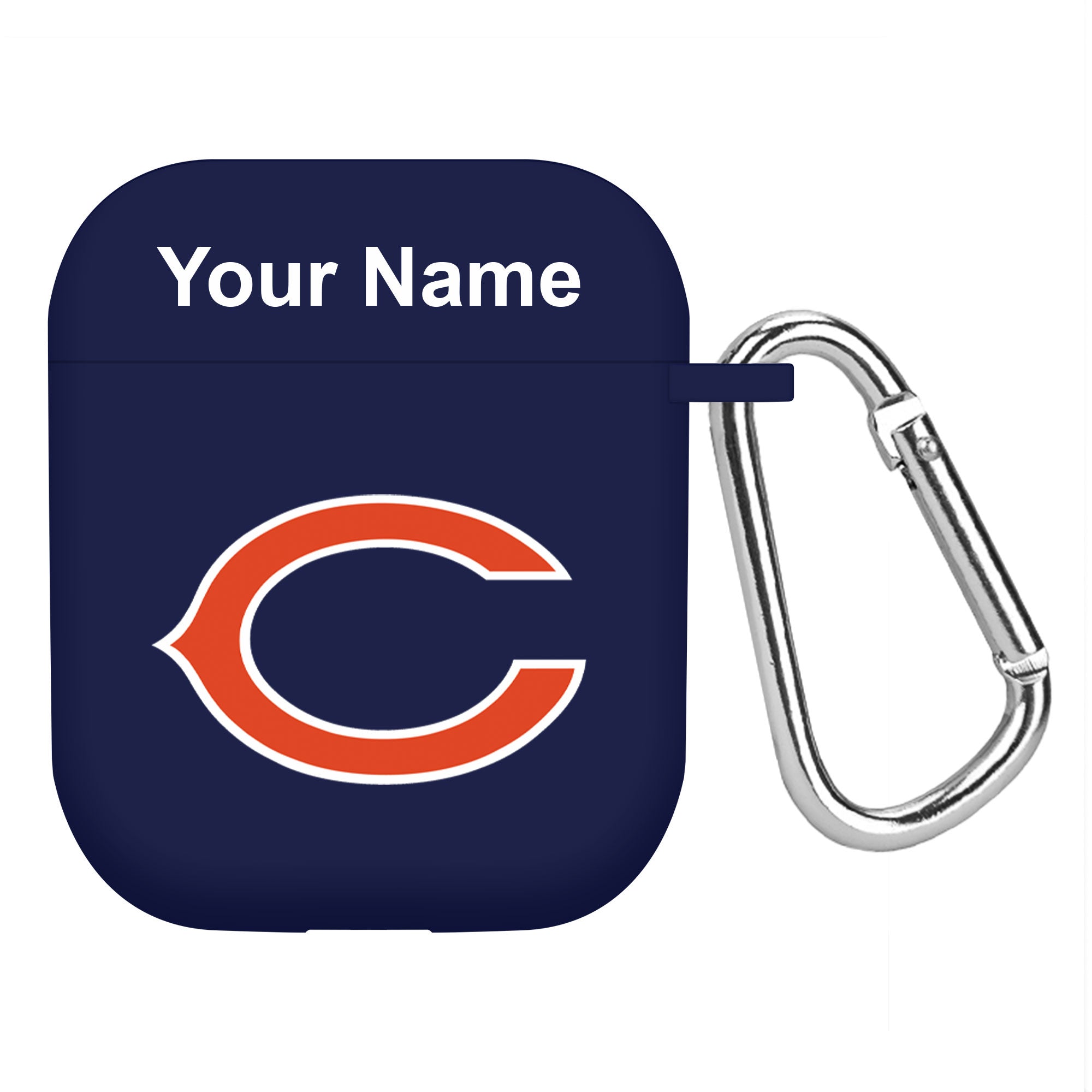 Chicago Bears Custom Name HD Apple AirPods Gen 1 & 2 Case Cover (Navy)