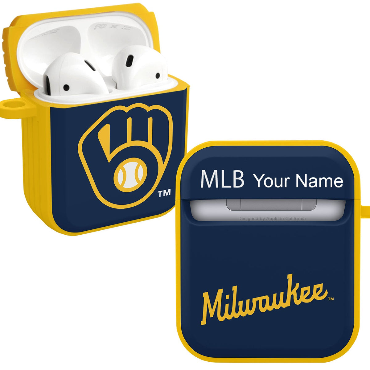 Milwaukee Brewers HDX Custom Name Case Cover Compatible with Apple AirPods Gen 1 &amp; 2