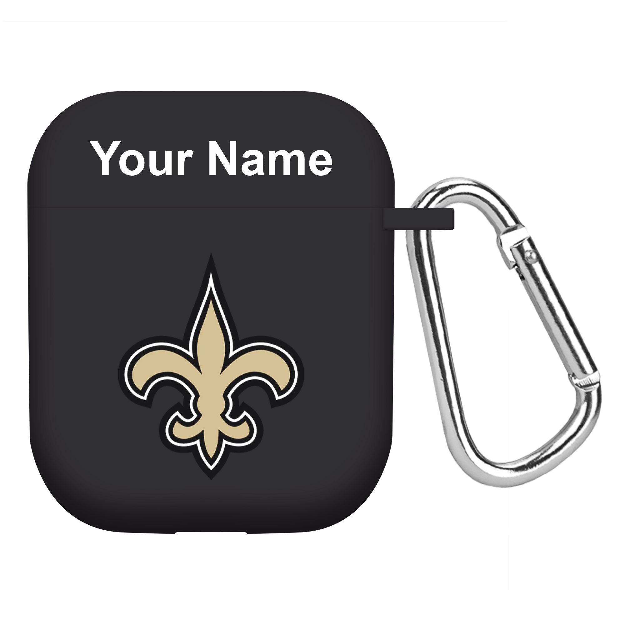 New Orleans Saints Custom Name HD Apple AirPods Gen 1 & 2 Case Cover (Black)