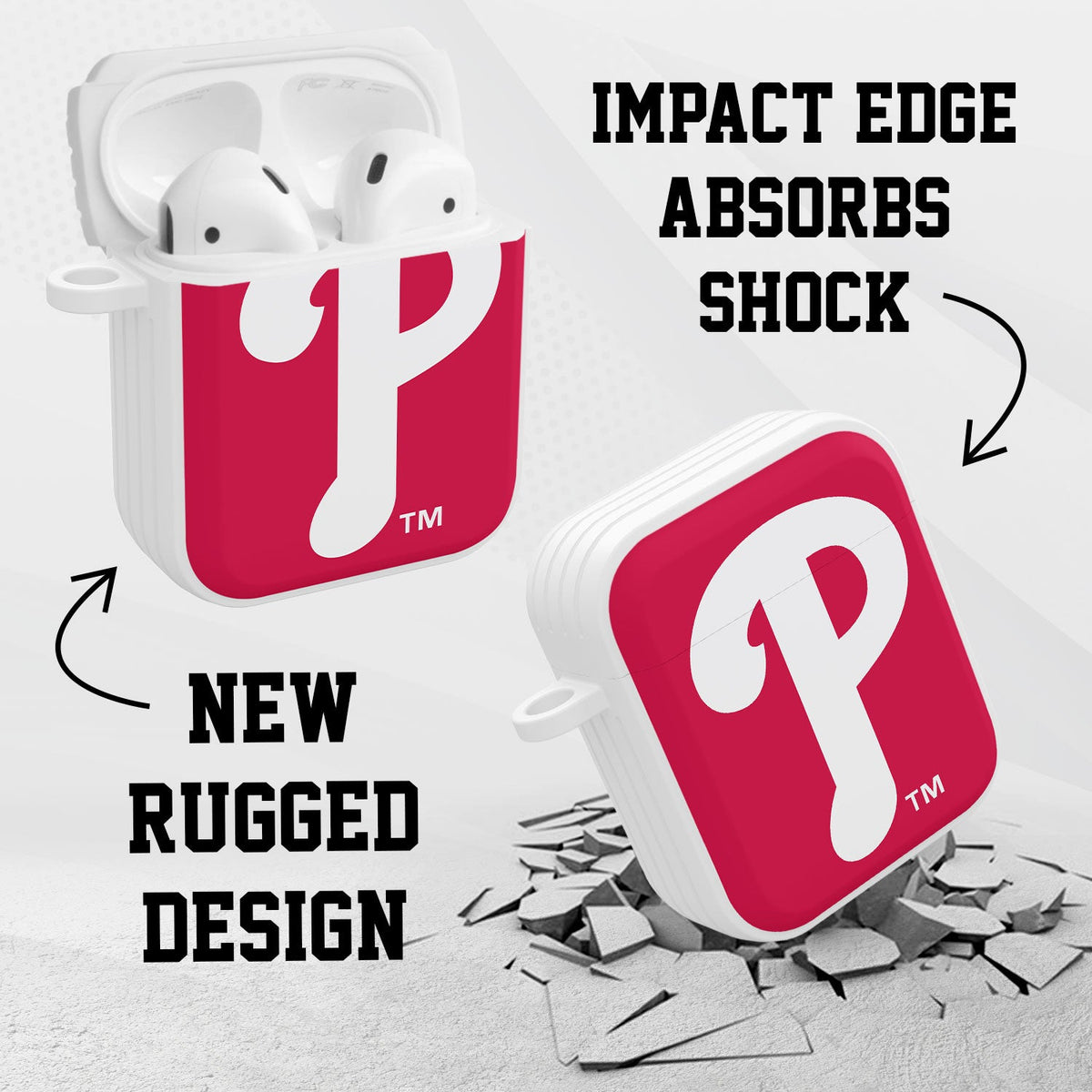 Philadelphia Phillies HDX Custom Name Case Cover Compatible with Apple AirPods Gen 1 &amp; 2