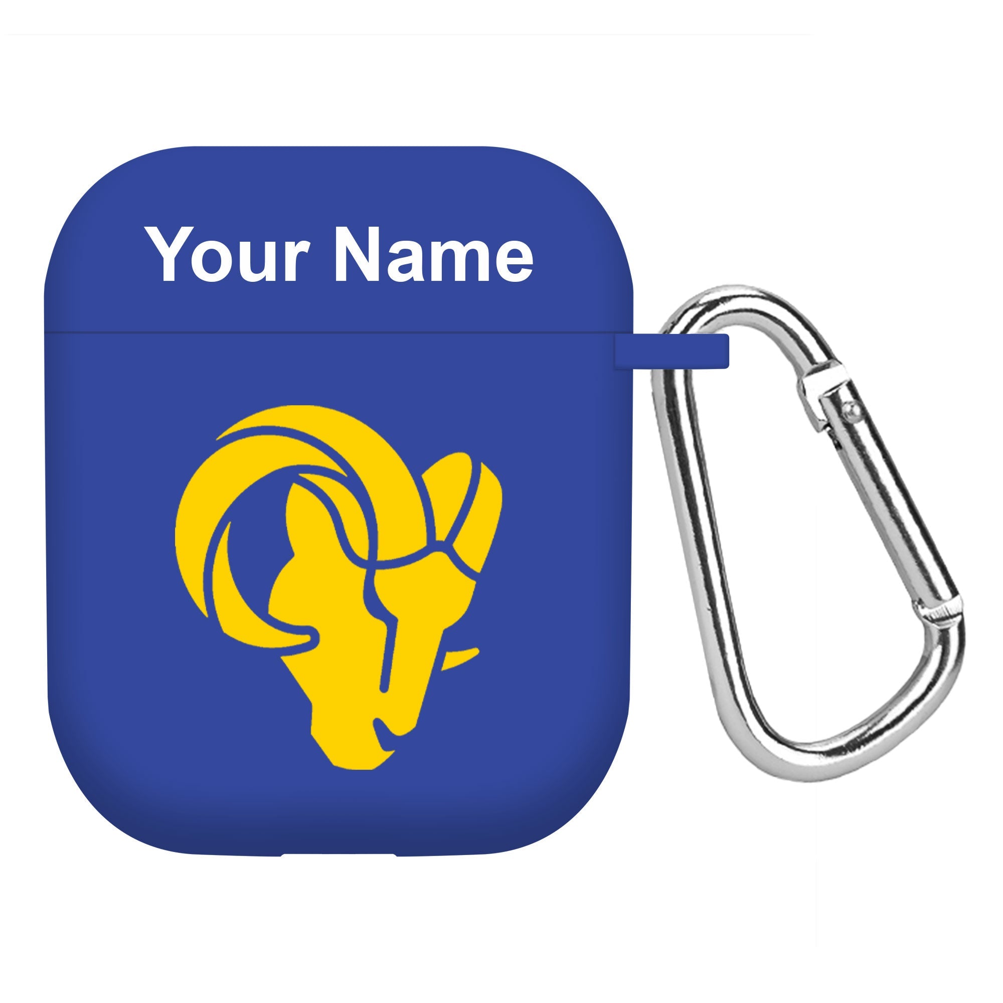Los Angeles Rams Custom Name HD Apple AirPods Gen 1 & 2 Case Cover (Blue)