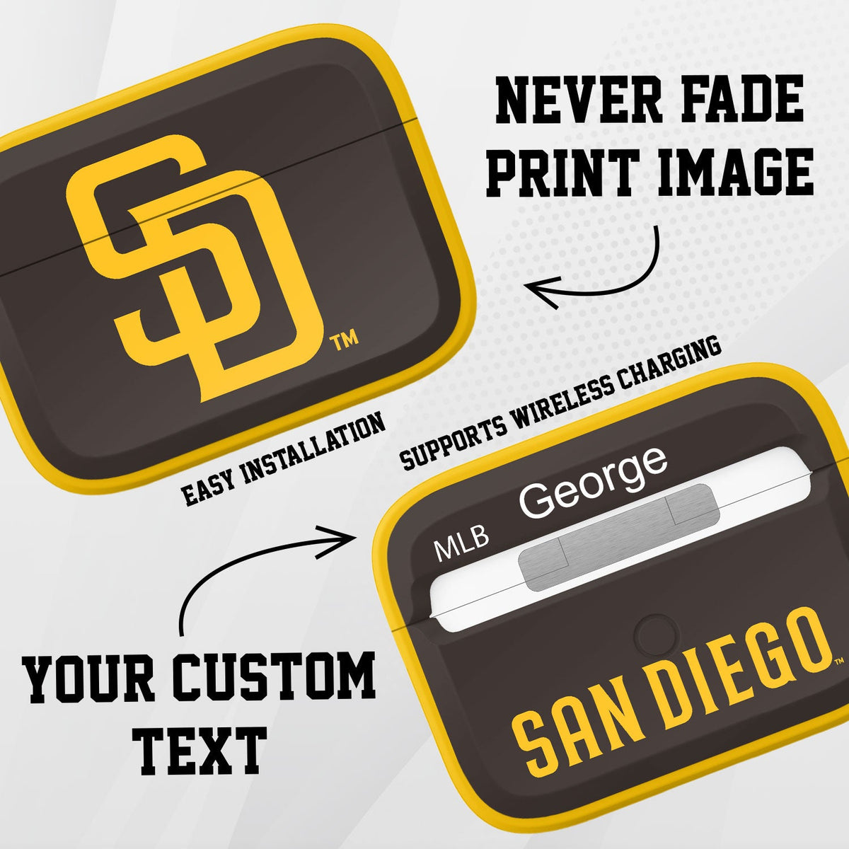 San Diego Padres Custom HDX Apple AirPods Pro Cover (Classic)