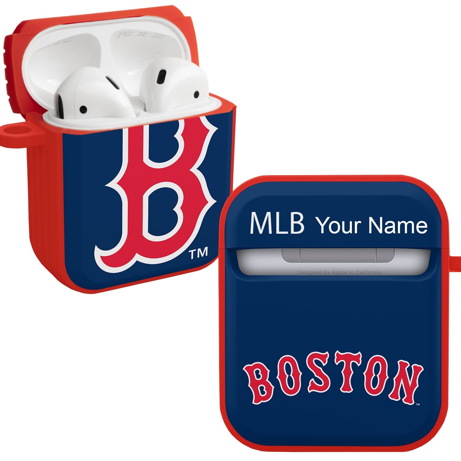 Boston Red Sox HDX Custom Name Case Cover Compatible with Apple AirPods Gen 1 & 2