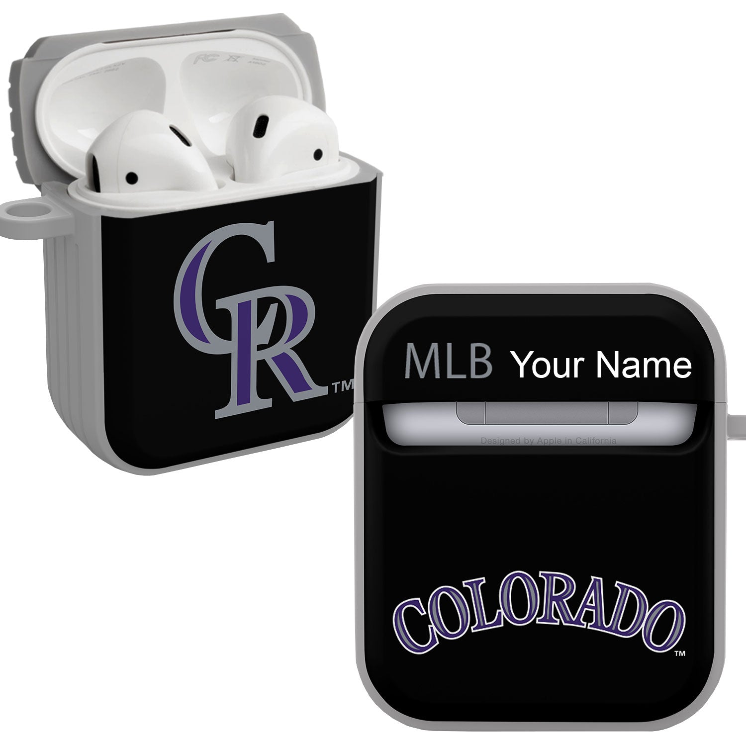 Colorado Rockies HDX Custom Name Case Cover Compatible with Apple AirPods Gen 1 & 2