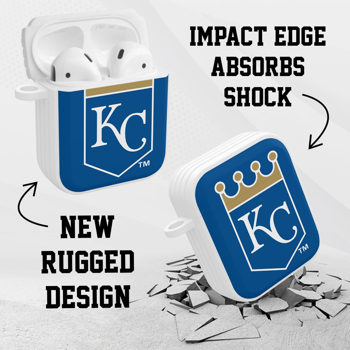 Kansas City Royals HDX Custom Name Case Cover Compatible with Apple AirPods Gen 1 &amp; 2