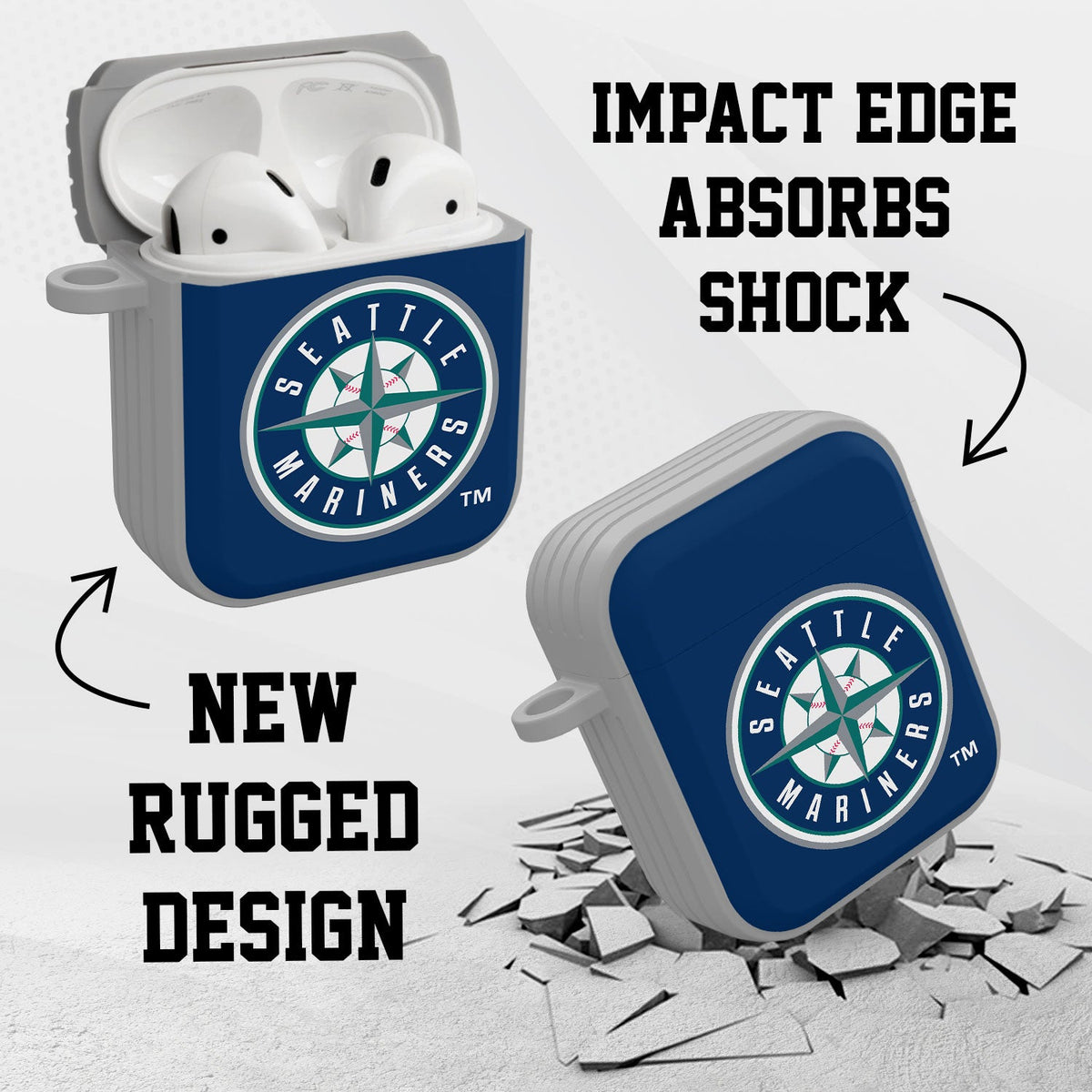 Seattle Mariners HDX Custom Name Case Cover Compatible with Apple AirPods Gen 1 &amp; 2