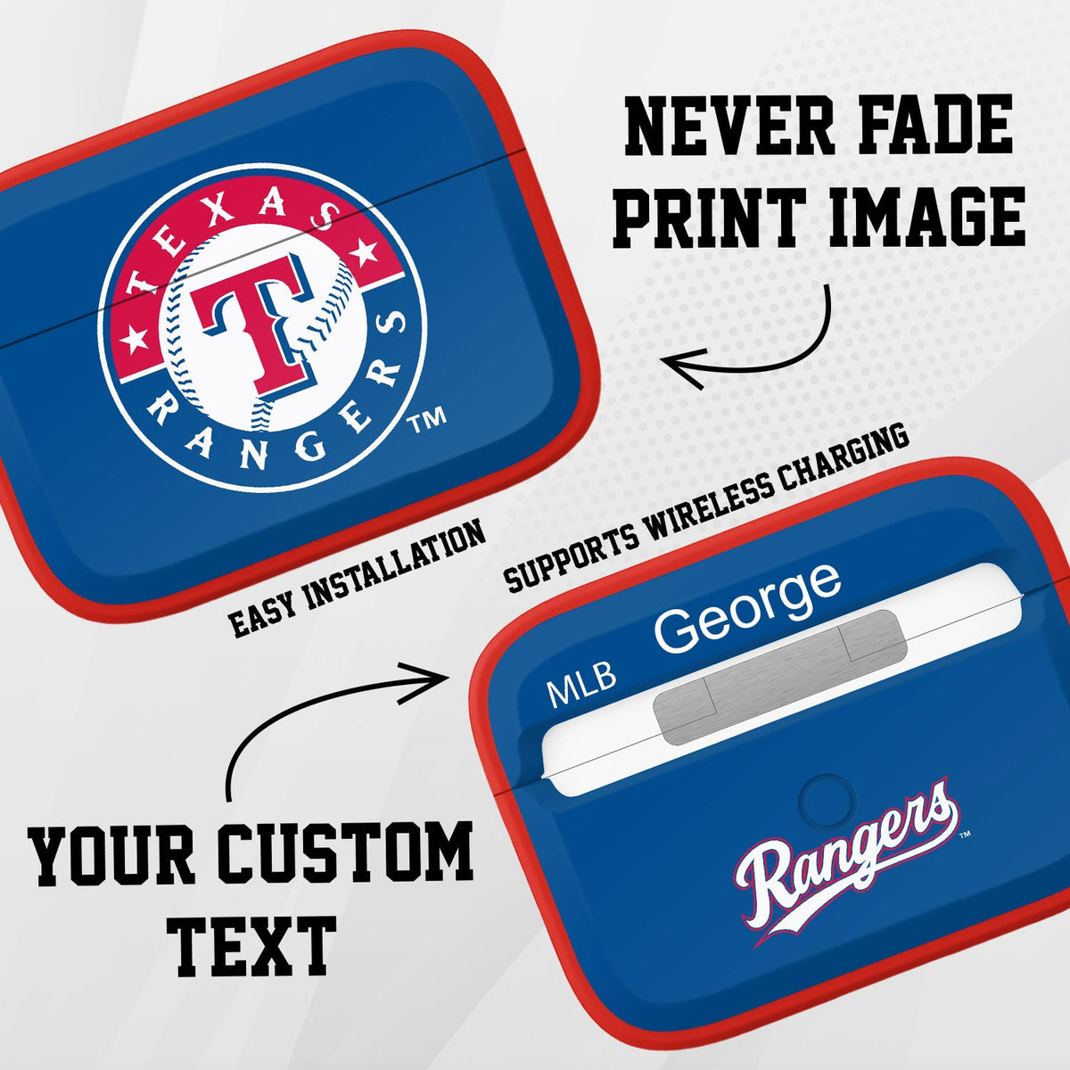 Texas Rangers Custom HDX Apple AirPods Pro Cover (Classic)