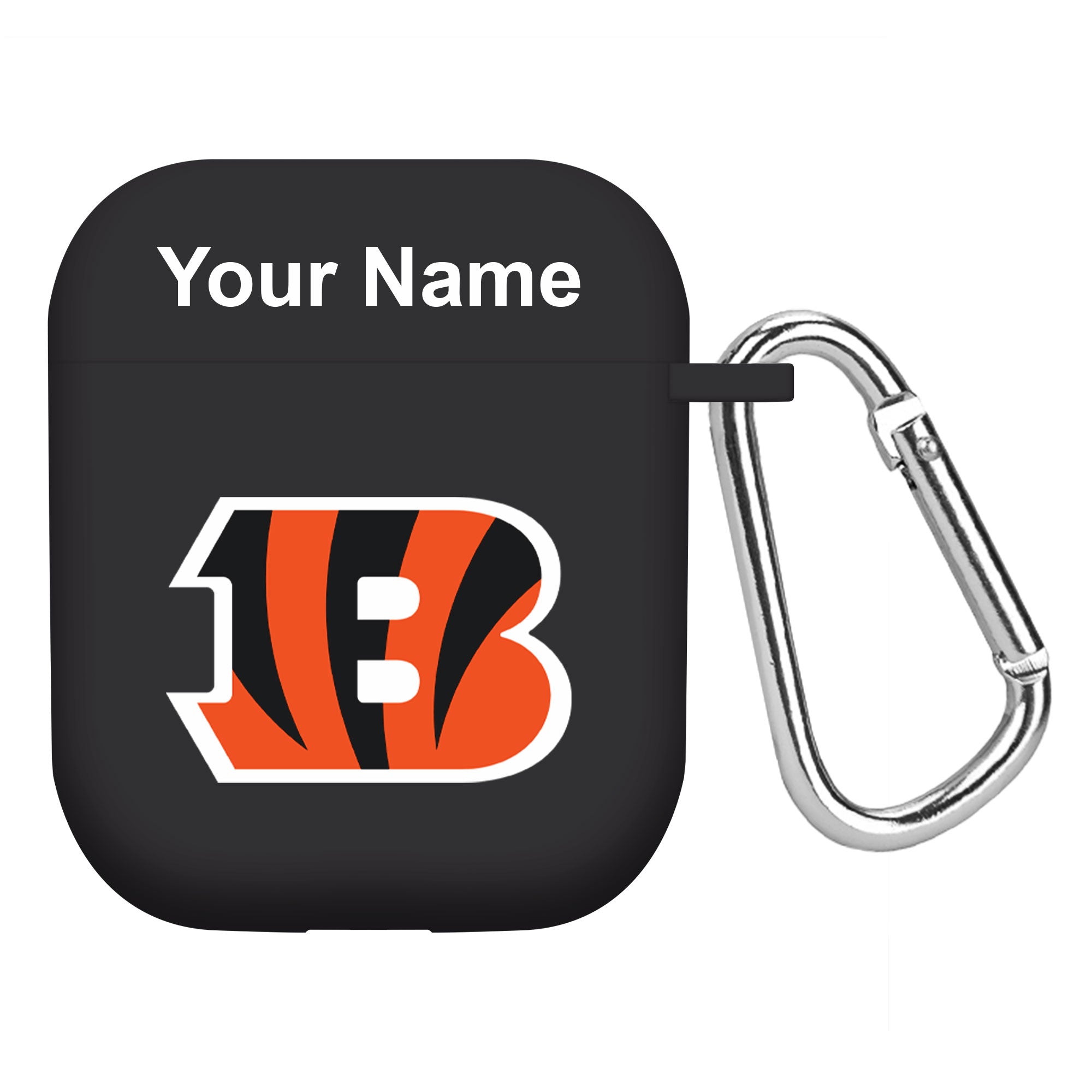 Cincinnati Bengals Custom Name HD Apple AirPods Gen 1 & 2 Case Cover (Black)