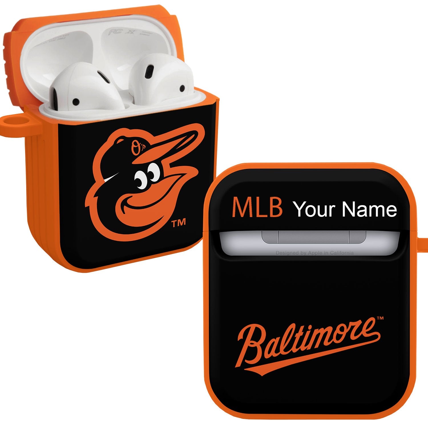 Baltimore Orioles HDX Custom Name Case Cover Compatible with Apple AirPods Gen 1 & 2