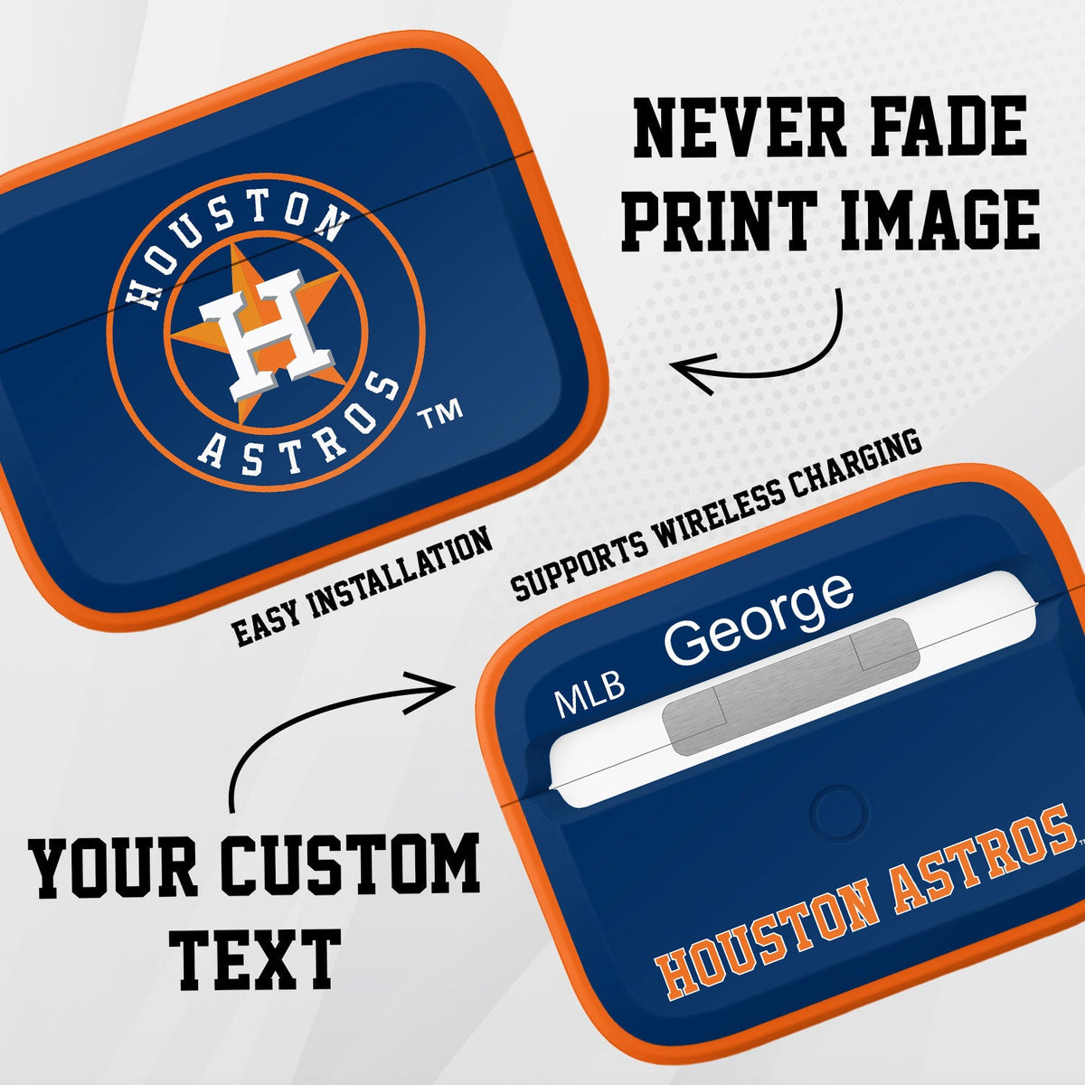 Houston Astros Custom HDX Apple AirPods Case Cover (Classic)