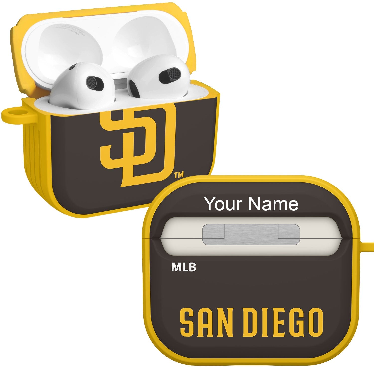 San Diego Padres HDX Custom Name Case Cover Compatible with Apple AirPods Gen 3