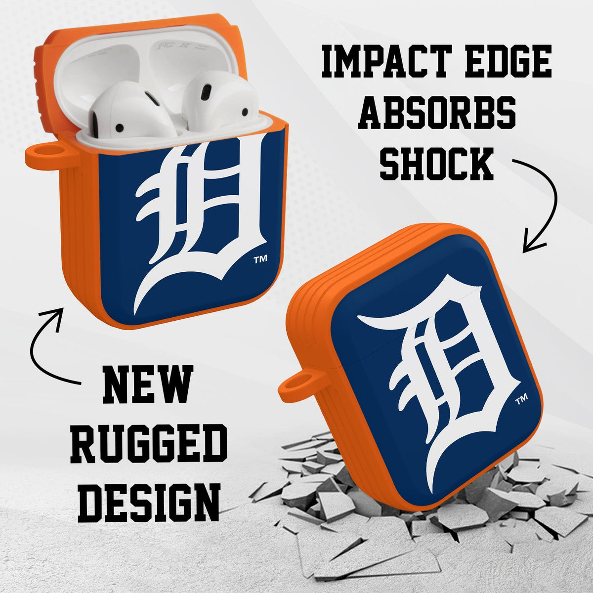 Detroit Tigers HDX Custom Name Case Cover Compatible with Apple AirPods Gen 1 &amp; 2