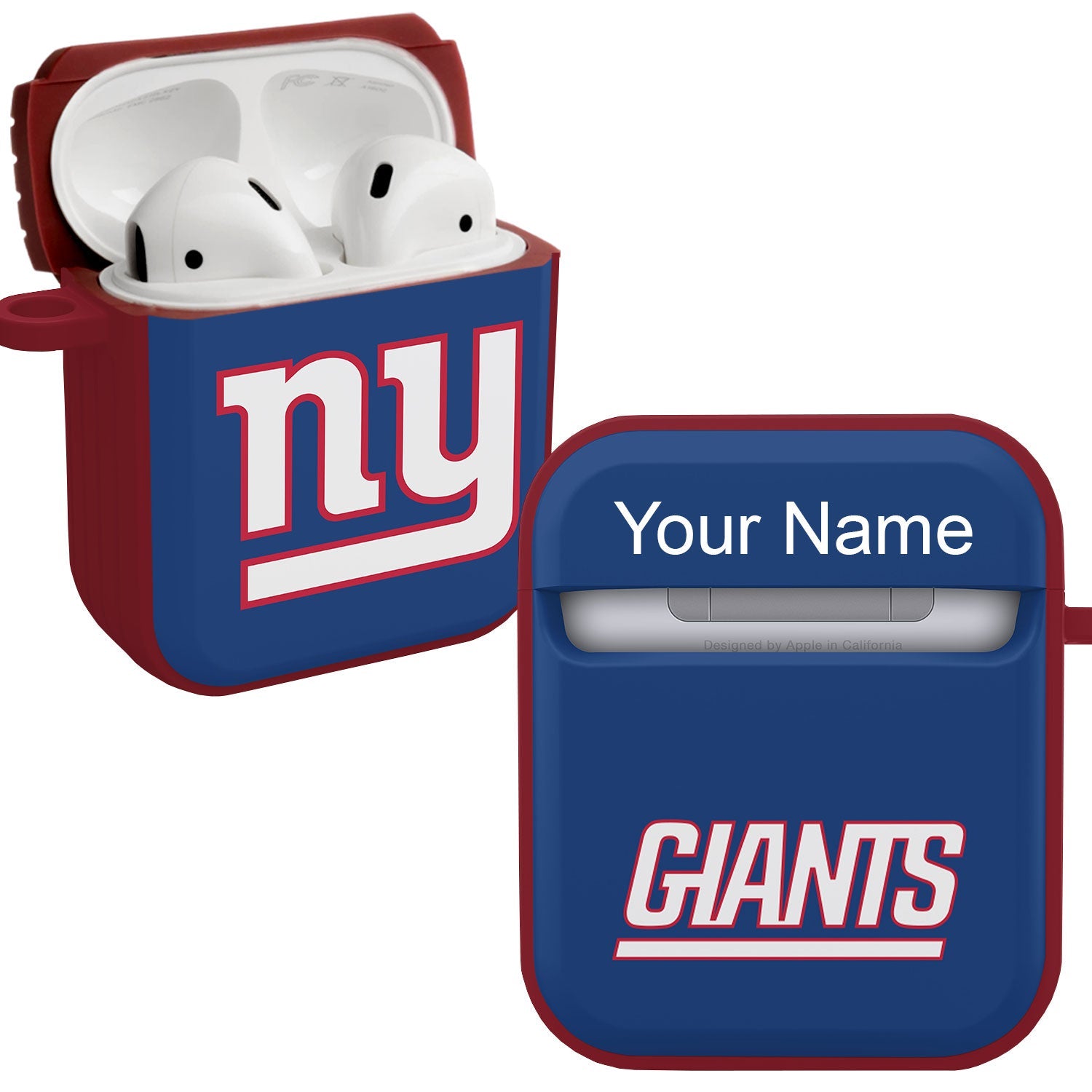 New York Giants HDX Custom Name Case Cover for Apple AirPods Gen 1 & 2