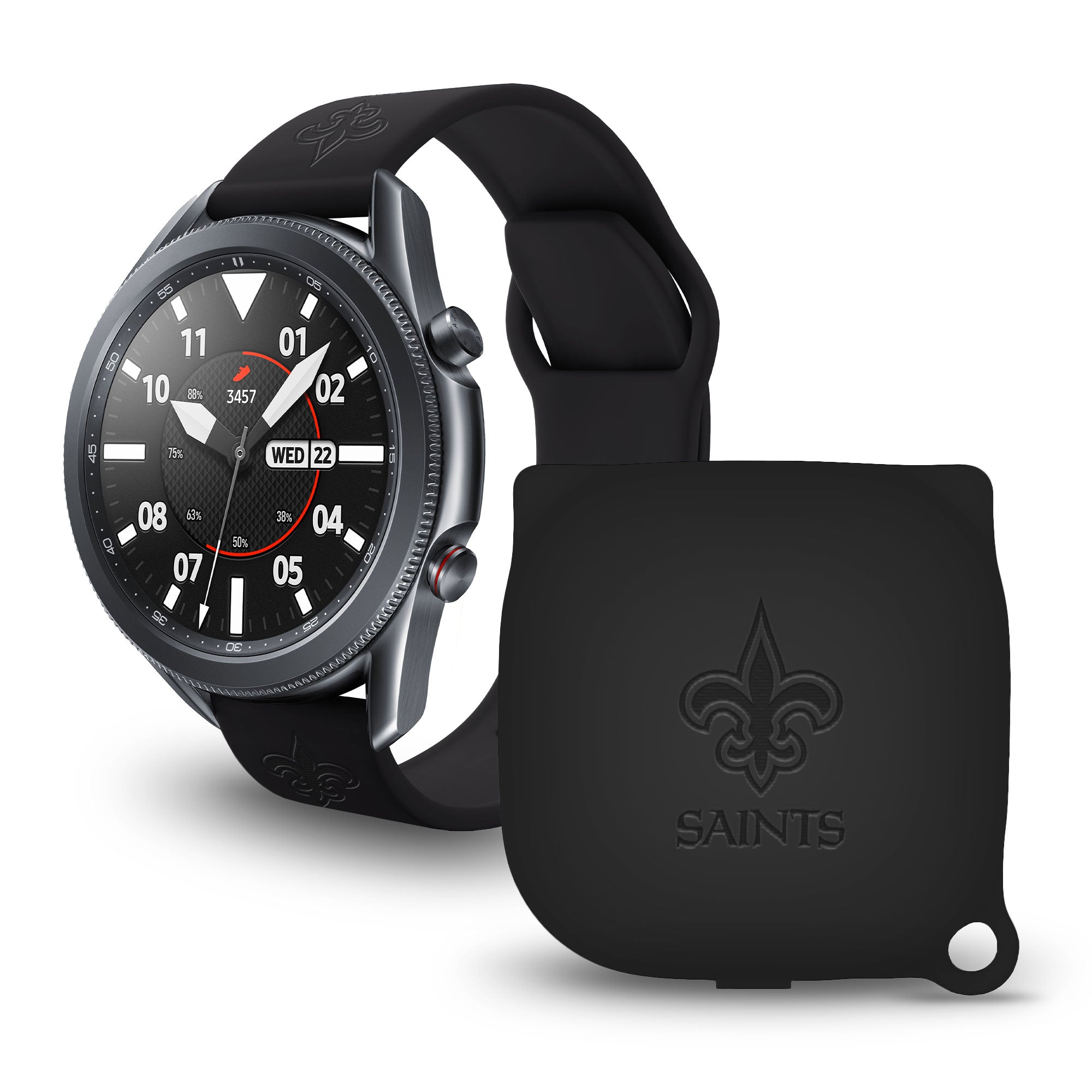 New Orleans Saints Engraved Samsung Watch Band And Buds Pro Combo