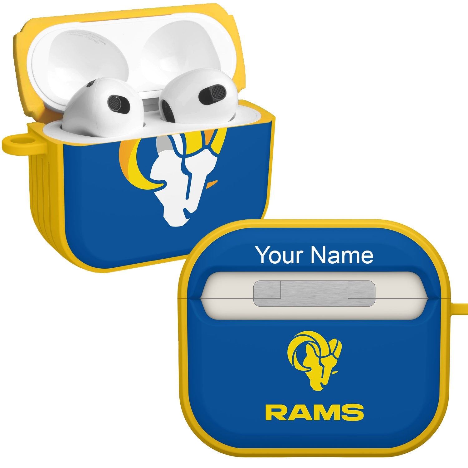 Los Angeles Rams HDX Custom Name Case Cover for Apple AirPods Gen 3