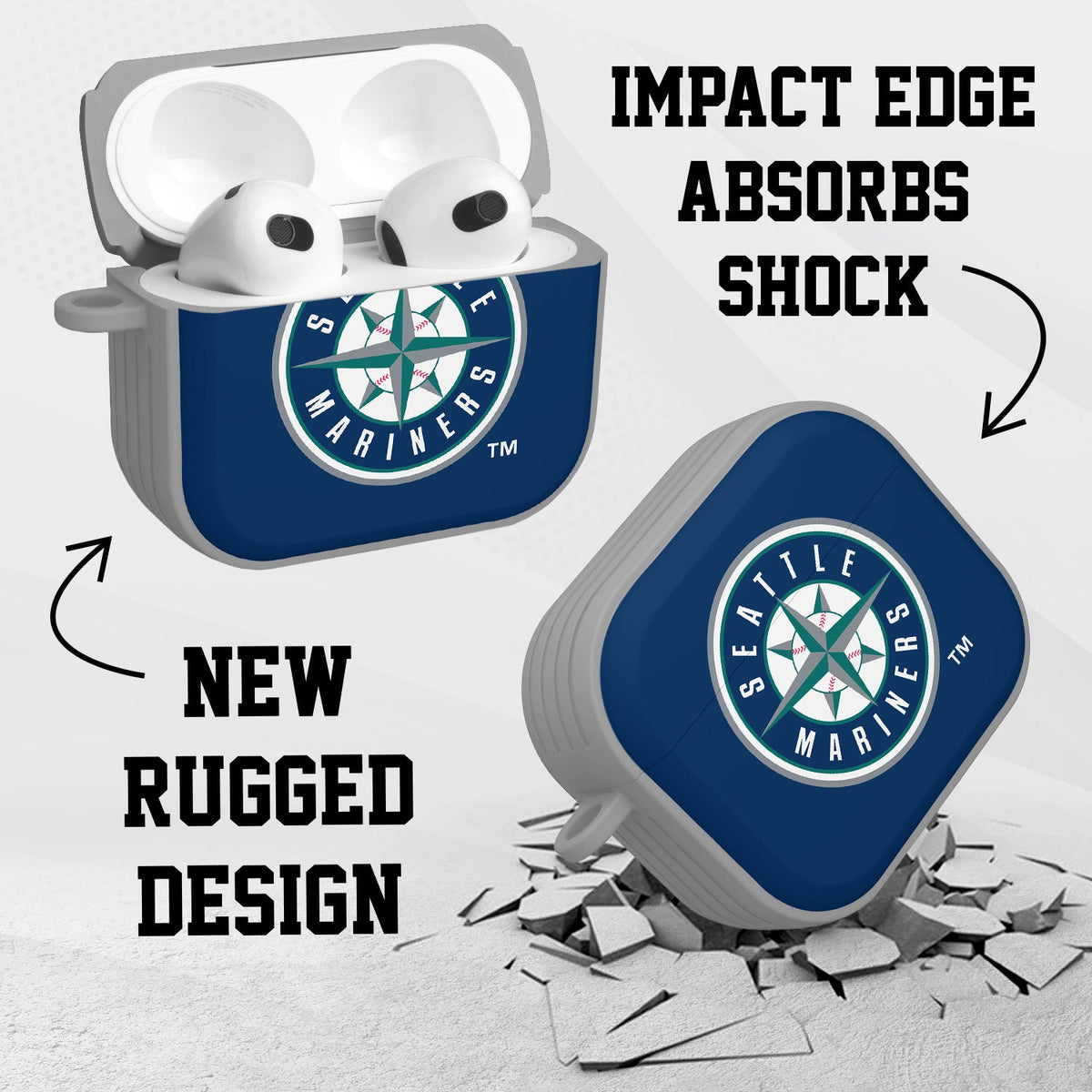 Seattle Mariners HDX Custom Name Case Cover Compatible with Apple AirPods Gen 3