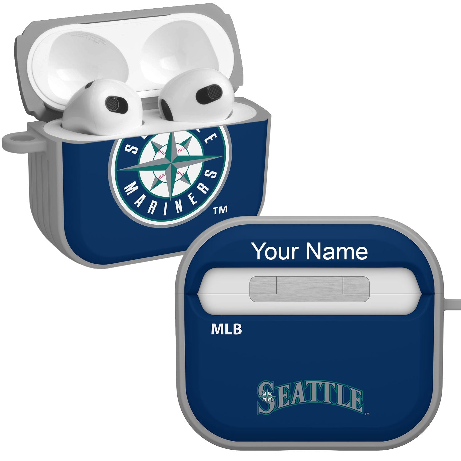 Seattle Mariners HDX Custom Name Case Cover Compatible with Apple AirPods Gen 3