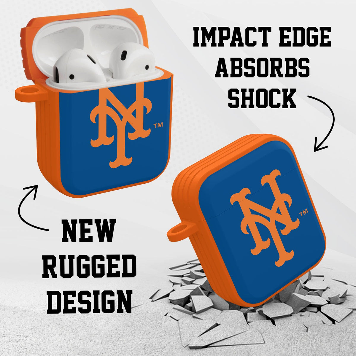 New York Mets HDX Custom Name Case Cover Compatible with Apple AirPods Gen 1 &amp; 2