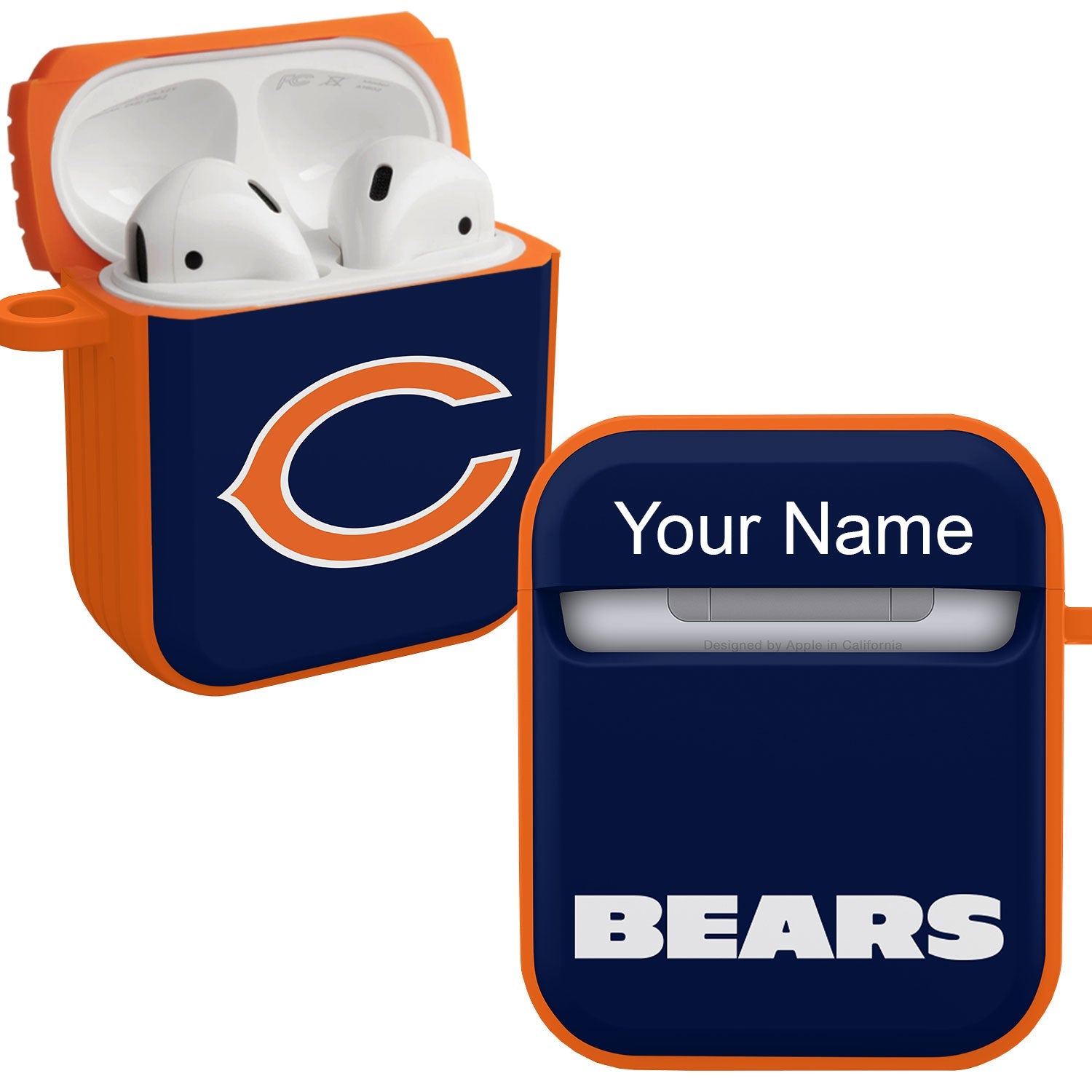 Chicago Bears HDX Custom Name Case Cover for Apple AirPods Gen 1 & 2