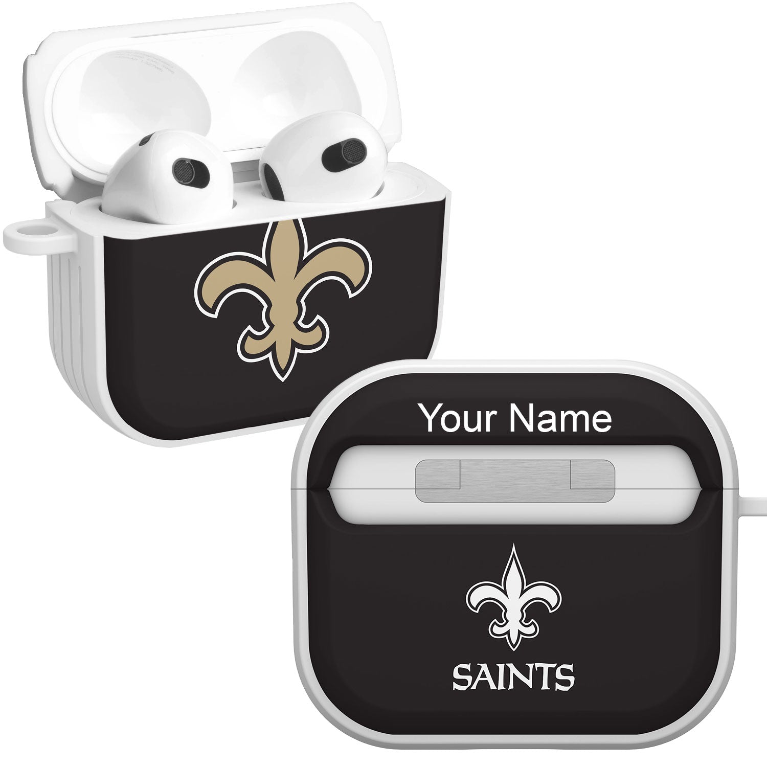 New Orleans Saints HDX Custom Name Case Cover for Apple AirPods Gen 3