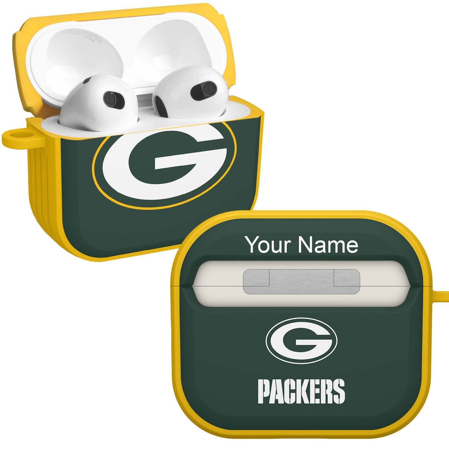 Green Bay Packers HDX Custom Name Case Cover for Apple AirPods Gen 3