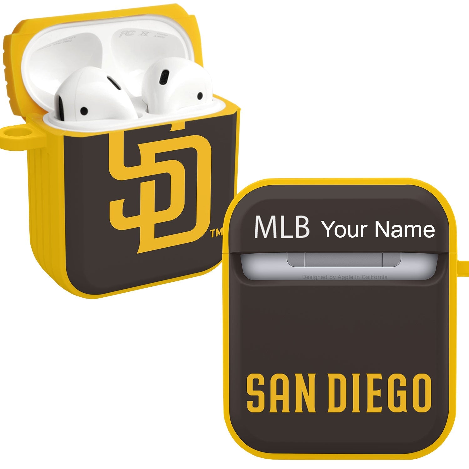 San Diego Padres HDX Custom Name Case Cover Compatible with Apple AirPods Gen 1 & 2