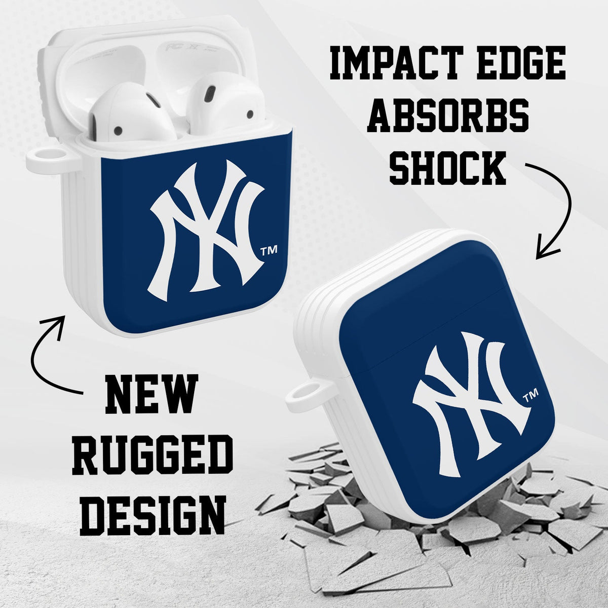 New York Yankees HDX Custom Name Case Cover Compatible with Apple AirPods Gen 1 &amp; 2