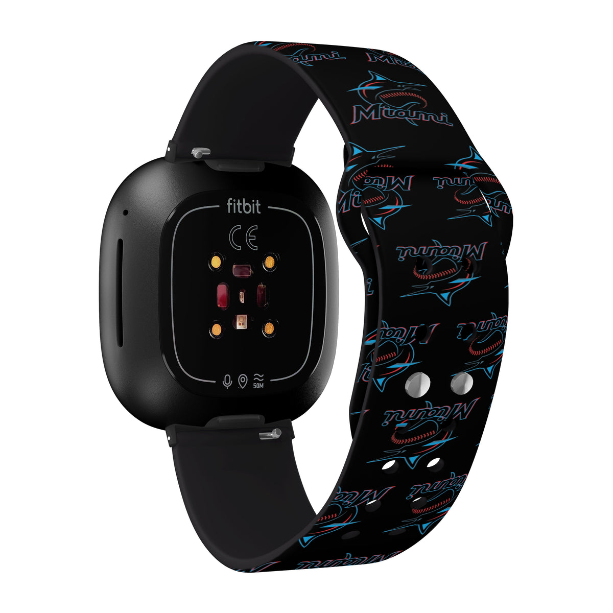 Miami Marlins HD Fitbit Versa 3 and Sense Watch Band